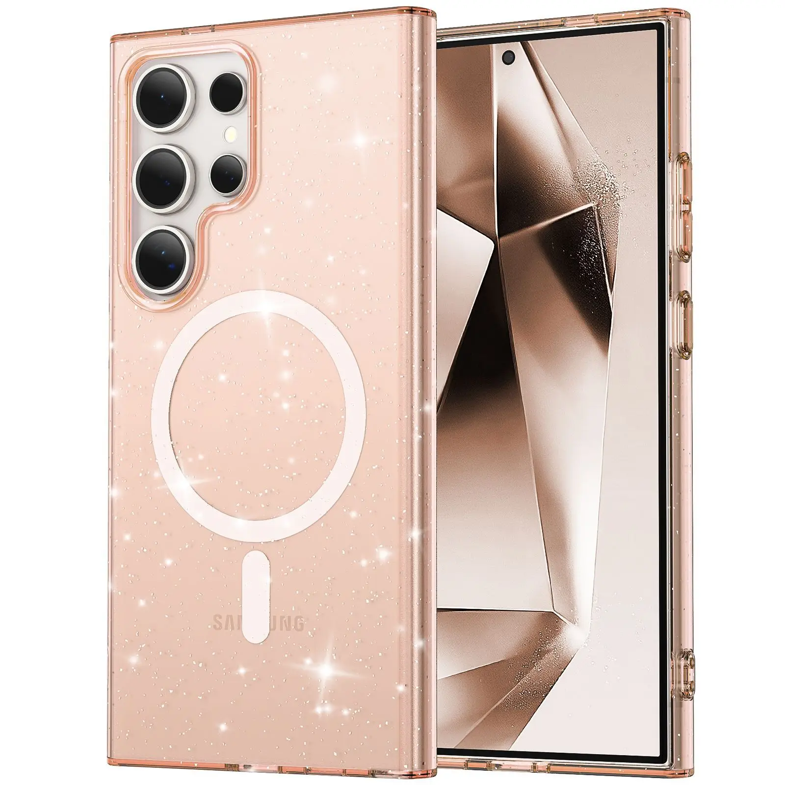 SYMMETRY Transparente Glitzer-Schutzhülle für Samsung S26 S25 S24 S23 FE Plus Ultra für Magsafe Magnetische OTT-Box Sturzsichere Abdeckung – Detail 9
