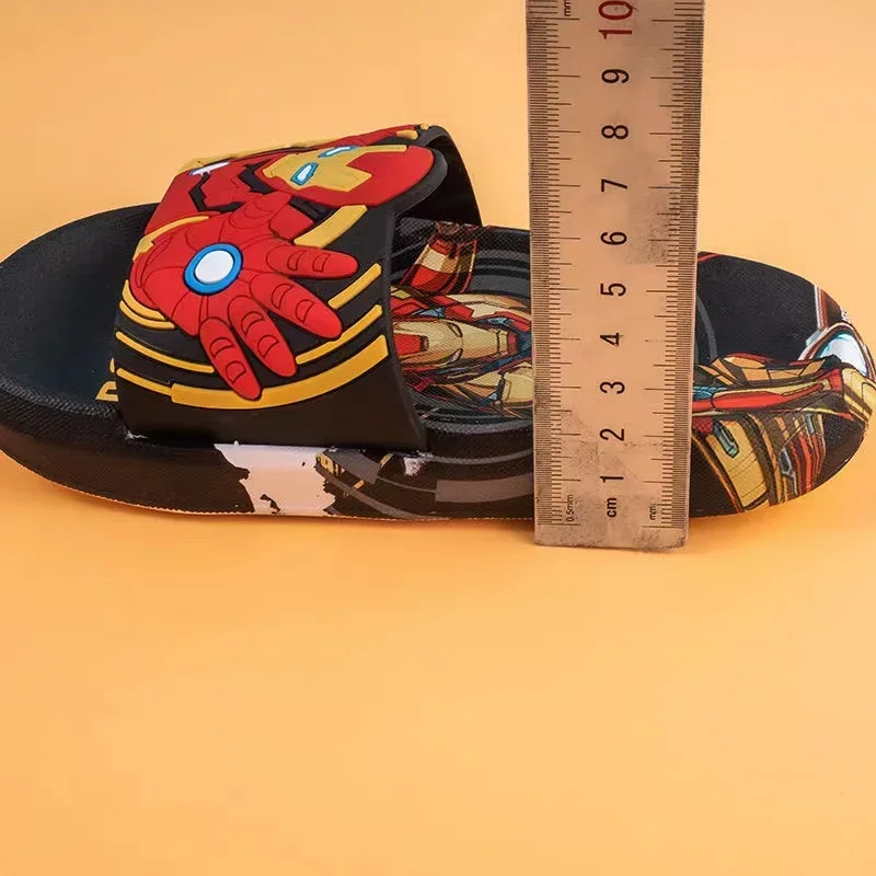 Zapatillas de dibujos animados para niños, Spiderman, Iron Man, Capitán América, zapatos planos antideslizantes para el hogar y la playa, interior y