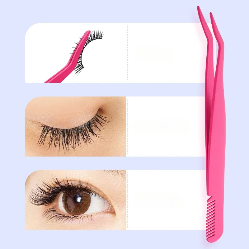 Eyebrow clip stainless steel comb wearing eyebrow tweezers with eyelash comb tool Makeup Tools Space saving and easy to carry