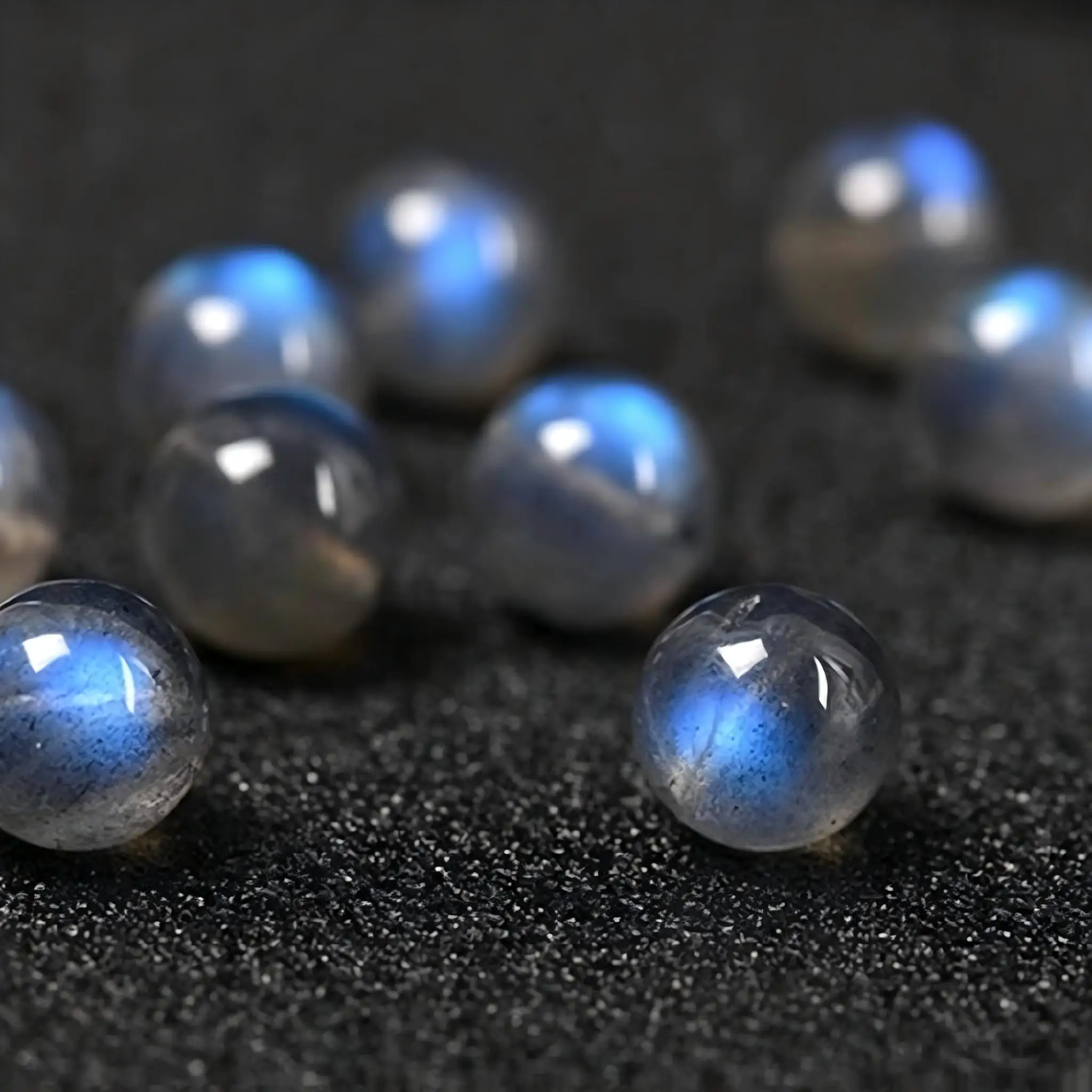 10 Stück/Set, natürliche graue Labradorit-Perlen, hochwertige Mondstein-Perlen für die Schmuckherstellung, zum Basteln von Armbändern und Halsketten. – Detail 3