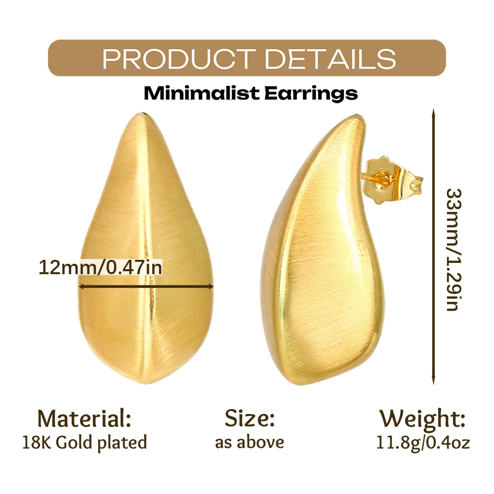 YTJX Classic Water Drop Stud Earrings 3D Triangular Pyramid Teardrop Earring For Women Minimalist Fashion Jewelry Party Ornament