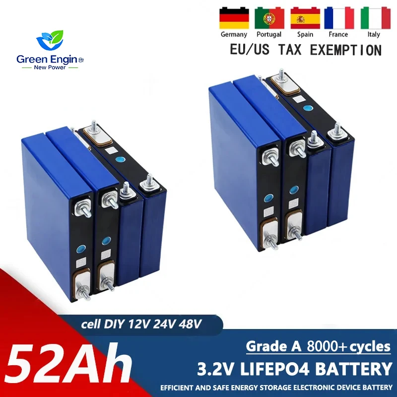 

Литий-ионный аккумулятор 3,2 В 52 Ач 100 Ач 304 Ач 300 Ач 314 Ач EV 280 К 320 Ач Lifepo4 Аккумулятор H литий 280 Ач Lifepo4 Cells