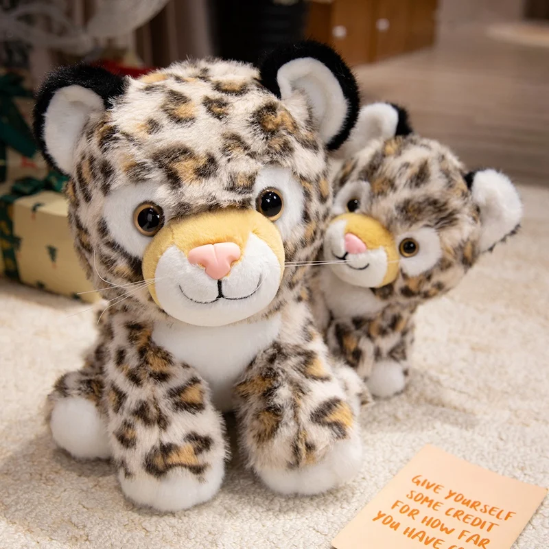 

Cute Lifelike Standing Snow Leopard Stuffed Plush Toy Soft White Simulation Leopard Plushies Doll Birthday Gifts for Kids Boys