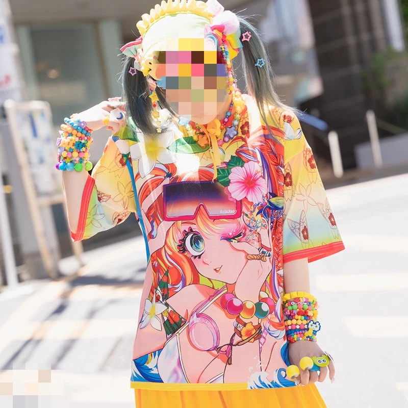 Nieuw Anime Gothic 3D-geprint T-shirt, unisex, kleurrijk, originele Y2K Street Style, geschikt voor thuis- en buitenshuis