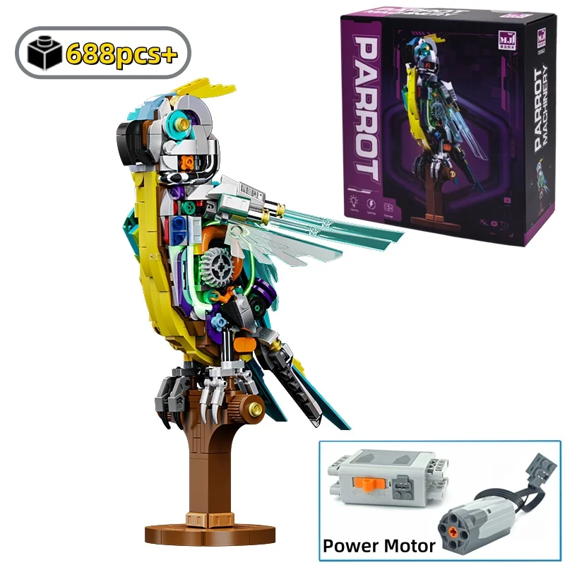 

688PCS Mechanical Parrot Bird Animal Assembling Model Building Blocks Kit DIY tabletop decorations Gifts Kids birthday gifts