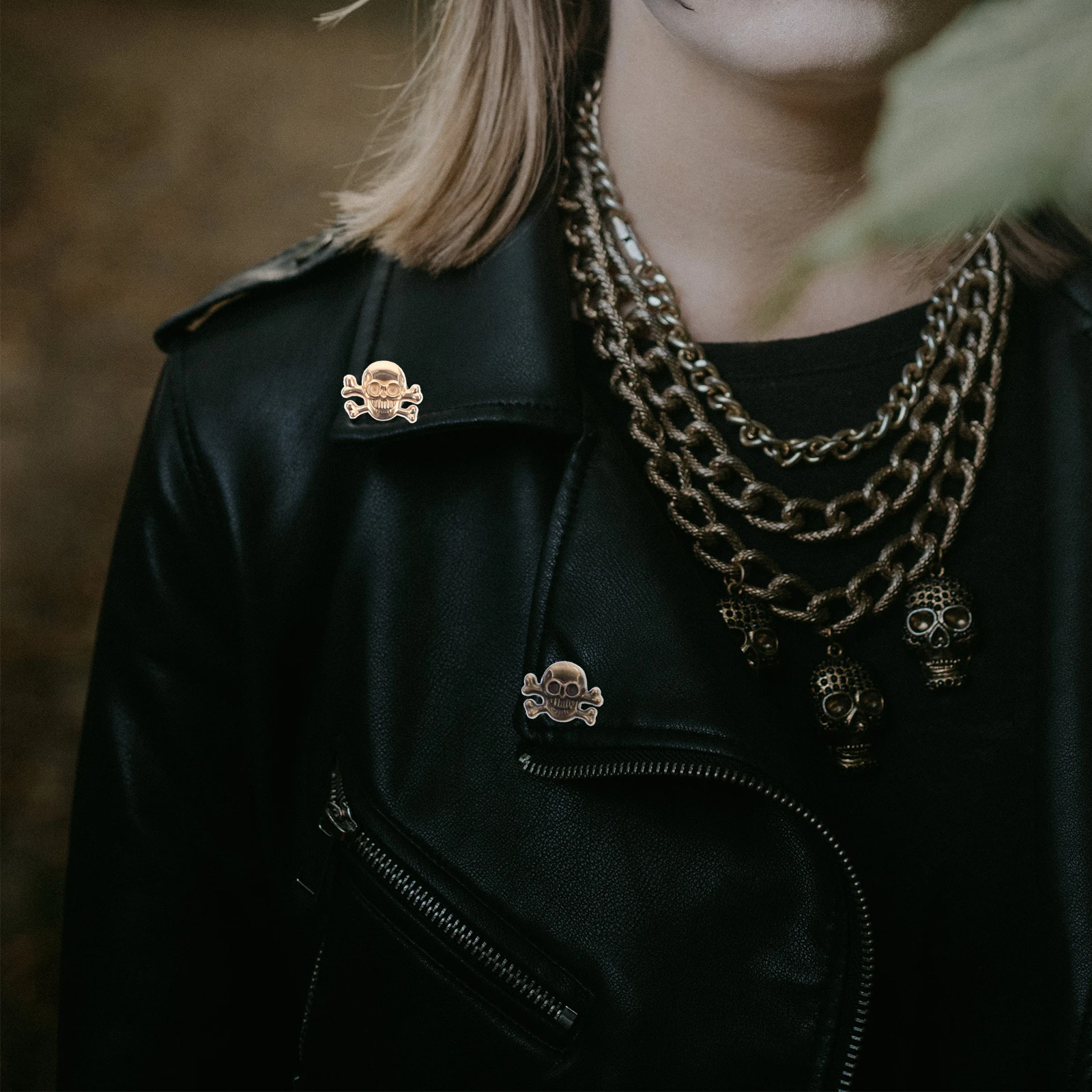 

40 Sets Head Rivets Gold Silver 10 Copper 10 Black DIY Craft Punk Skull Clothing Spike Studs Accessories