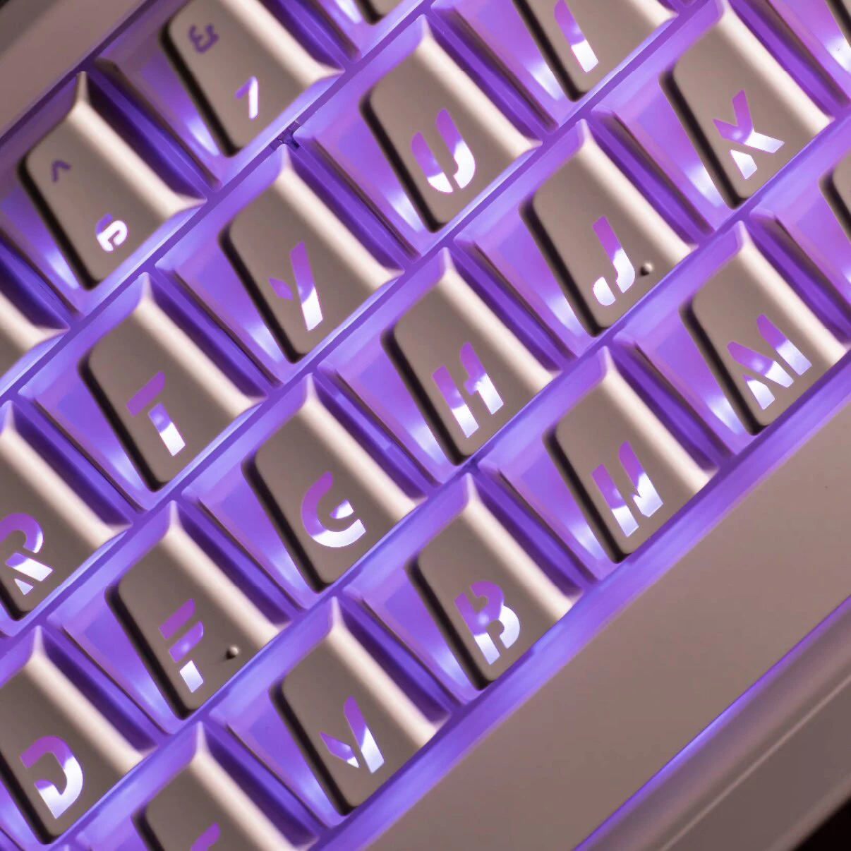 Prism White RGB Backlit PC Keycaps Cherry Profile Big Font Shine Through Keycap 131 Keys for MX Switches Mechanical Keyboard