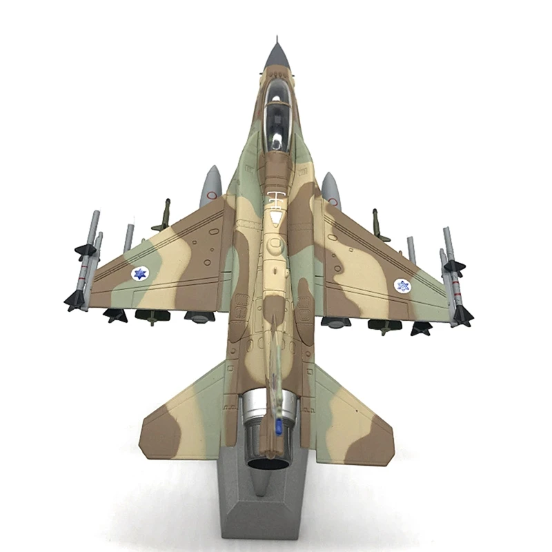 Israel Air Force Fighter F-16I Diecast Alloy Aircraft com suporte para crianças e adultos, decoração de casa e escritório, 1: 72