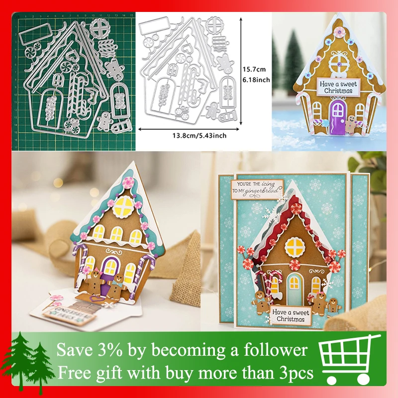 Scrapbooking DIY Cutting Dies, Christmas Snow House Stencils for Decor, Paper Card Craft Supplies, Santa Claus New Arrival 2023