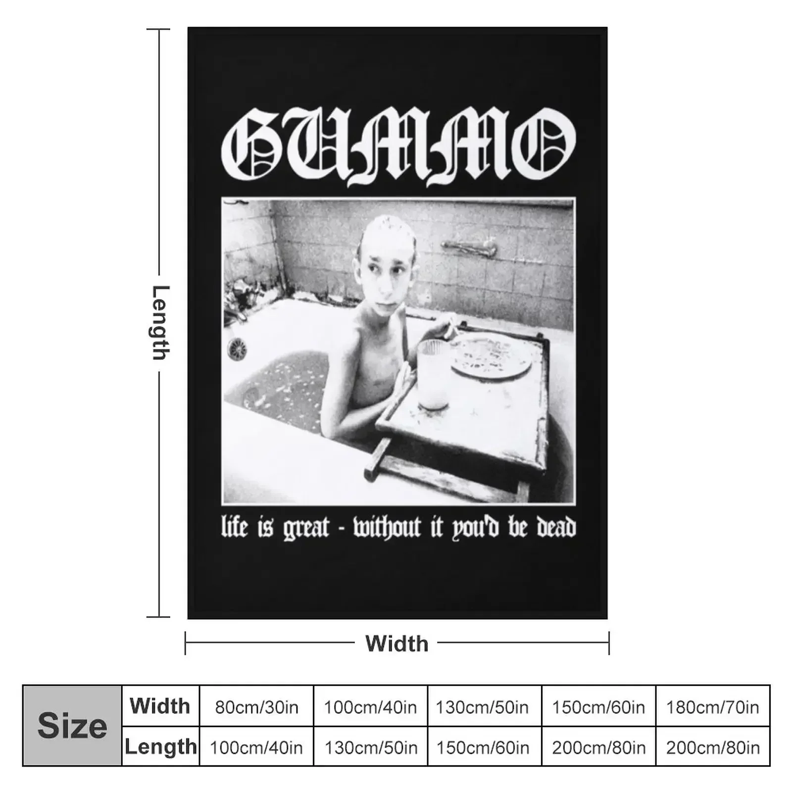 Gummo: Life is Great, Without It You'd Be Dead T-Shirt Throw Blanket couch cozy soft plush fuzzy picnic outdoor blanket