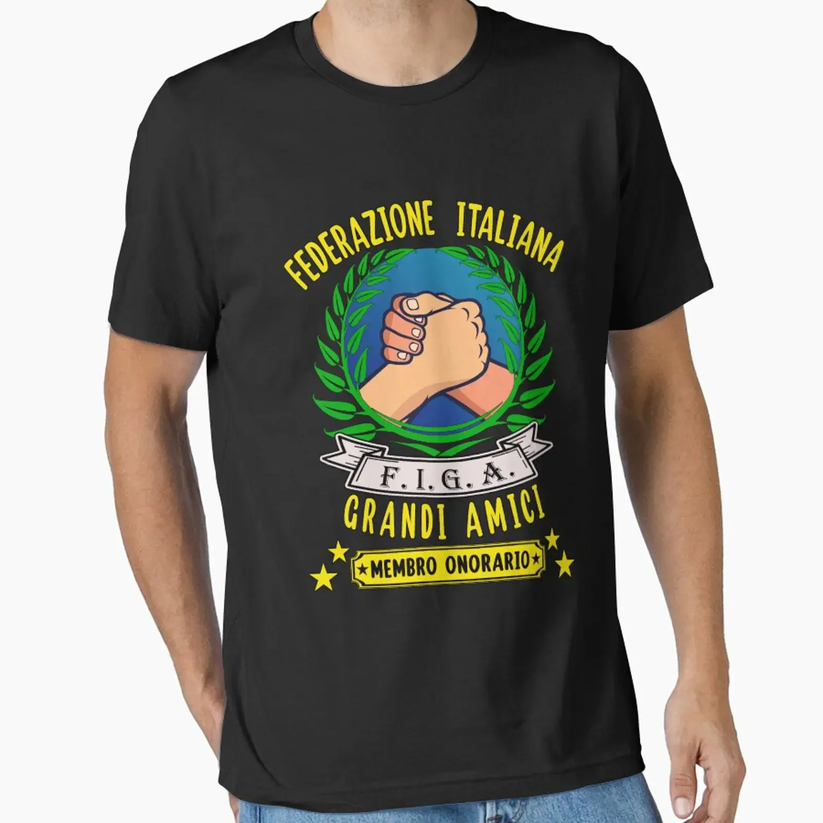 Federazione Italiana Grandi Amici FIGA Amicizia diseñado y vendido por superpixus, ropa de calle cómoda, estilo vintage, lavada y elástica