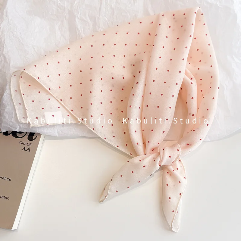 Small Square Scarf for Women French Triangle Head Wrap Sun Protection Neck Scarf Shirt Bandana Hair Tie Lightweight Soft Daily