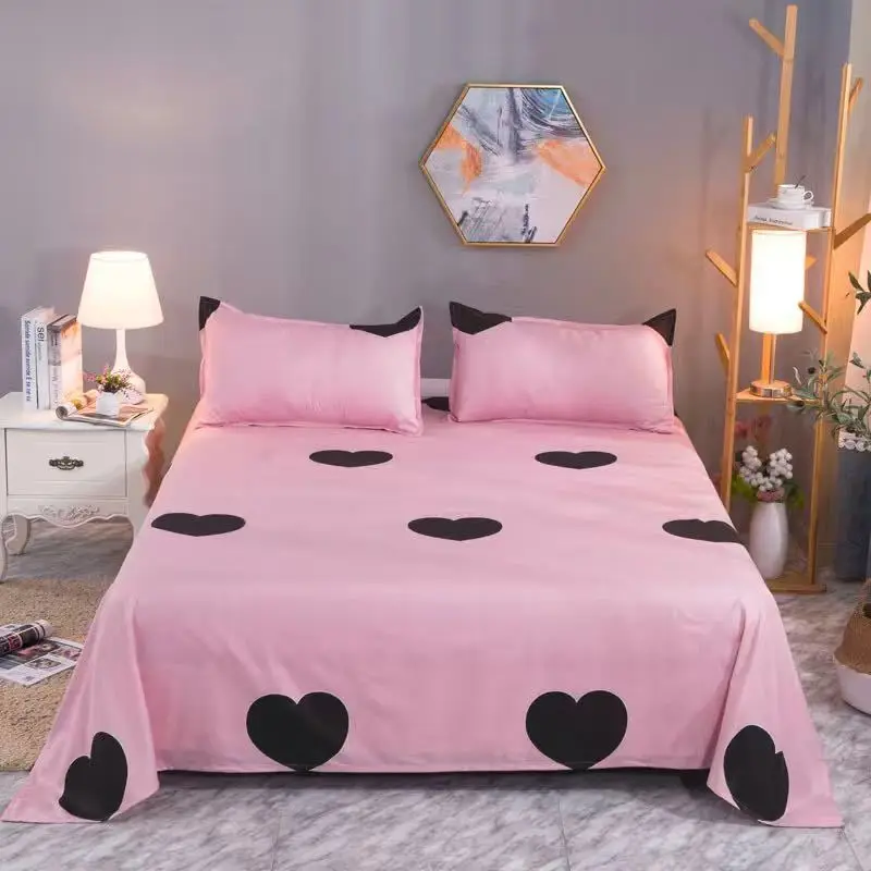 Kawaii Cow Printed Sheets Students Dormitory Skin Friendly Leisure Newest Cover Sabanas College Bedroom Washed Simple Adults Ins