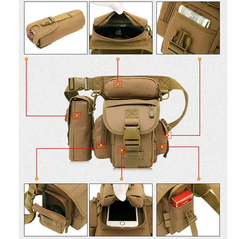 JBTP New Men Drop Leg Bag marsupio Tactical marsupio Belt Hip borse a tracolla militari campeggio Molle per uomo Army marsupio