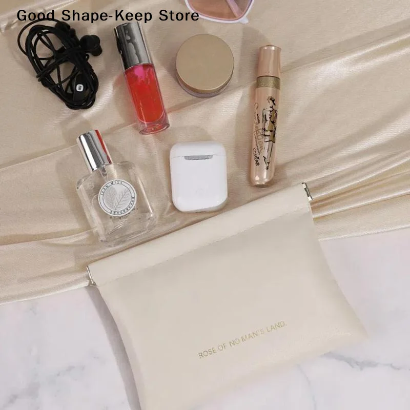 dailyEarphone Charging Cable Storage Bag PU Material Mini Automatic Close Purse Bag Portable Pouch for Daily Carry and Travel