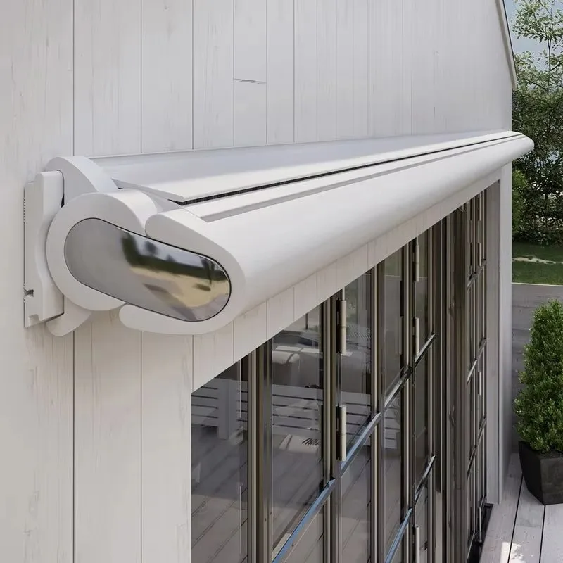 

Remote Control Retractable Awning Outdoor Full Box Awning Canopy Folding Arm with Light Emitting Diode Light