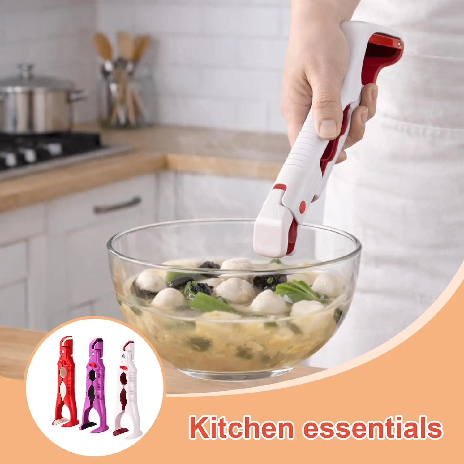 25/5000 Anti-scald plate clamp, with anti-scald bowl holder clip, heat-resistant plate clamp and built-in can opener view 5