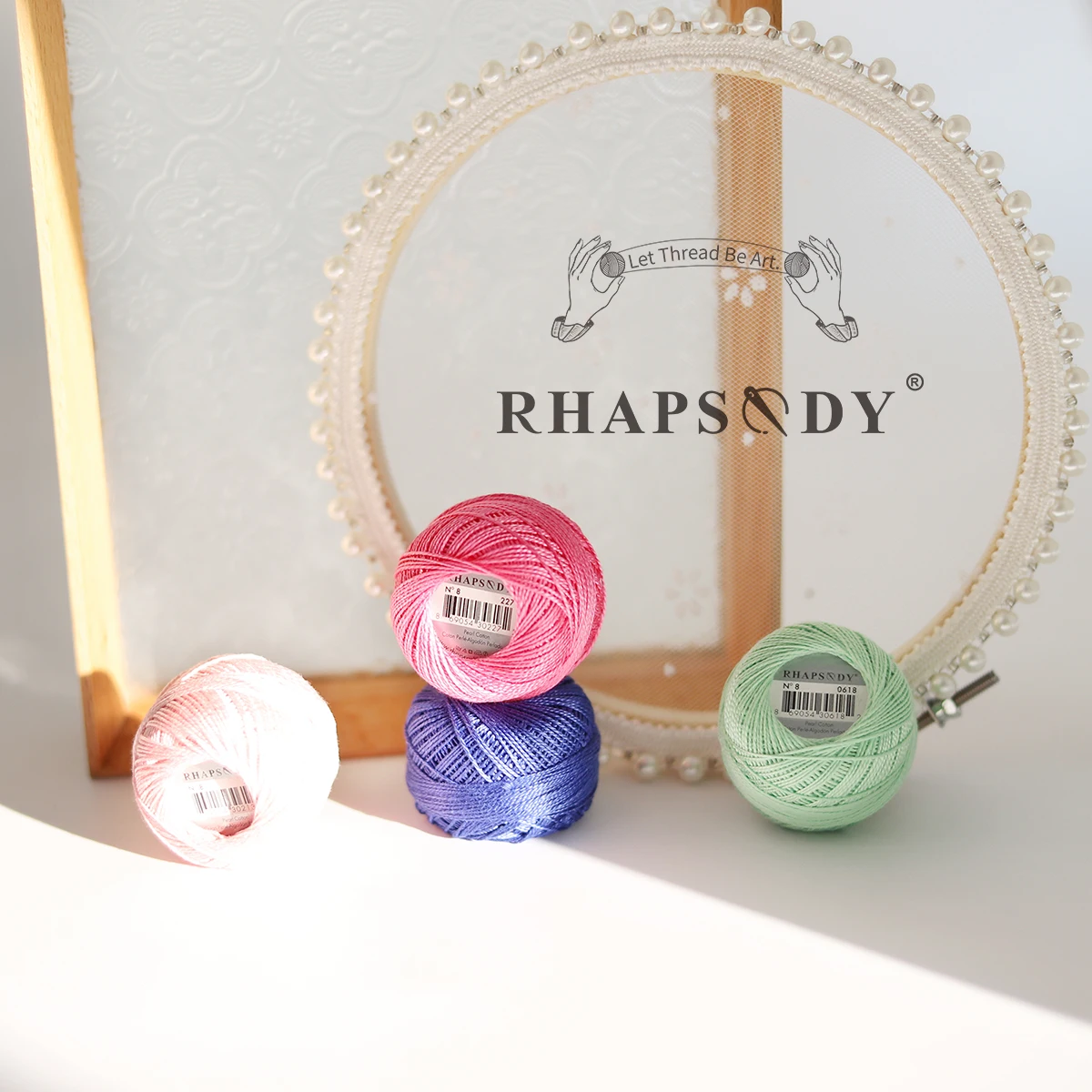 Rhapsody #8 Size 12 Balls Set Mercerized Egyptian Pearl Cotton Crochet Thread Craft Embroidery Needlework Cord 43 YDS 182 Colors