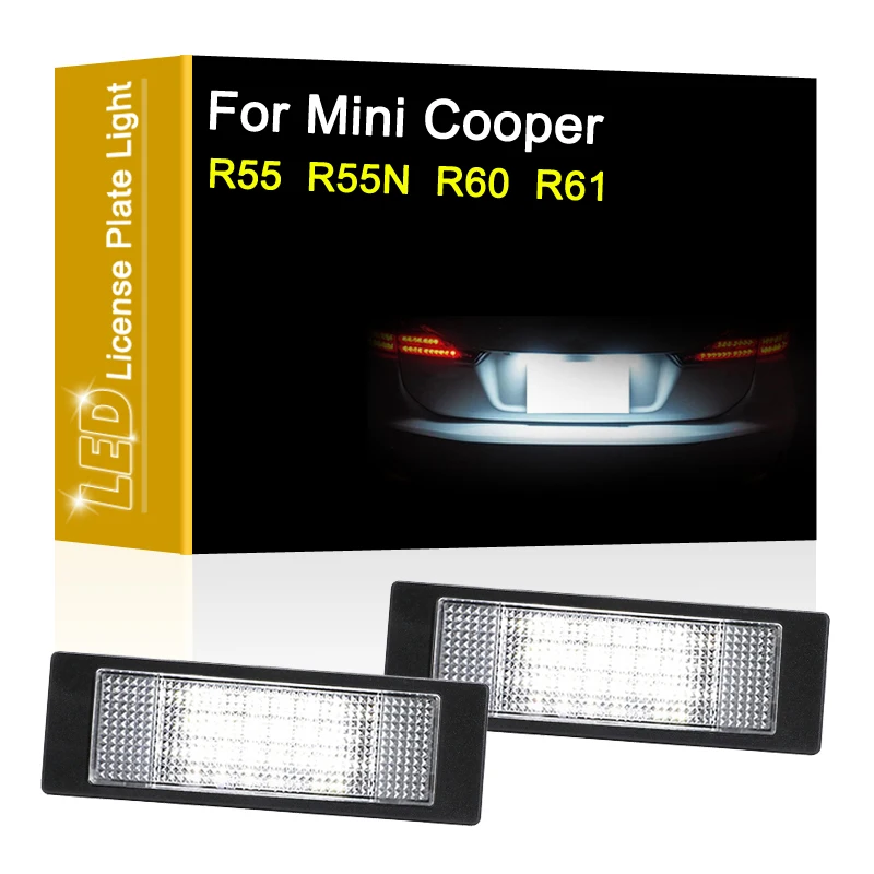 12V LED Number Plate Lamp For Mini Cooper R55 R55N 2007-2011 R60 5-Door 2011-UP R61 2012-UP White License Plate Light Assembly
