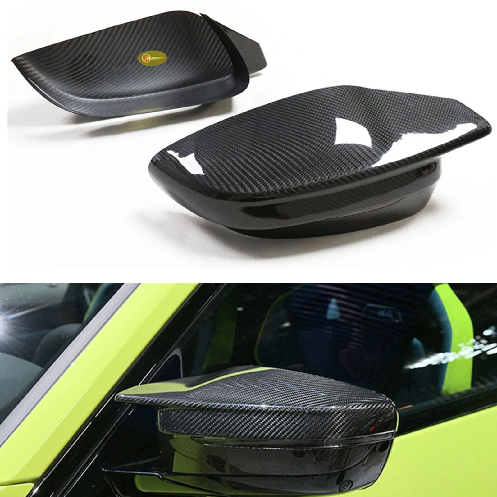 2PCS LHD Car Mirror Cover Side Exterior Rear View Cap Reverse Shell Carbon Fiber For BMW G80 M3 G82 G83 M4 2021 2012 2023