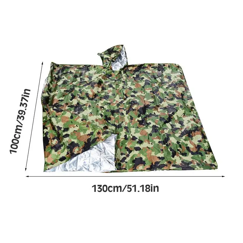 Multifunctional Raincoat Outdoor Waterproof Rain Poncho Women Men Adult Hooded Reusable Rain Coat for Camping Tent Mat