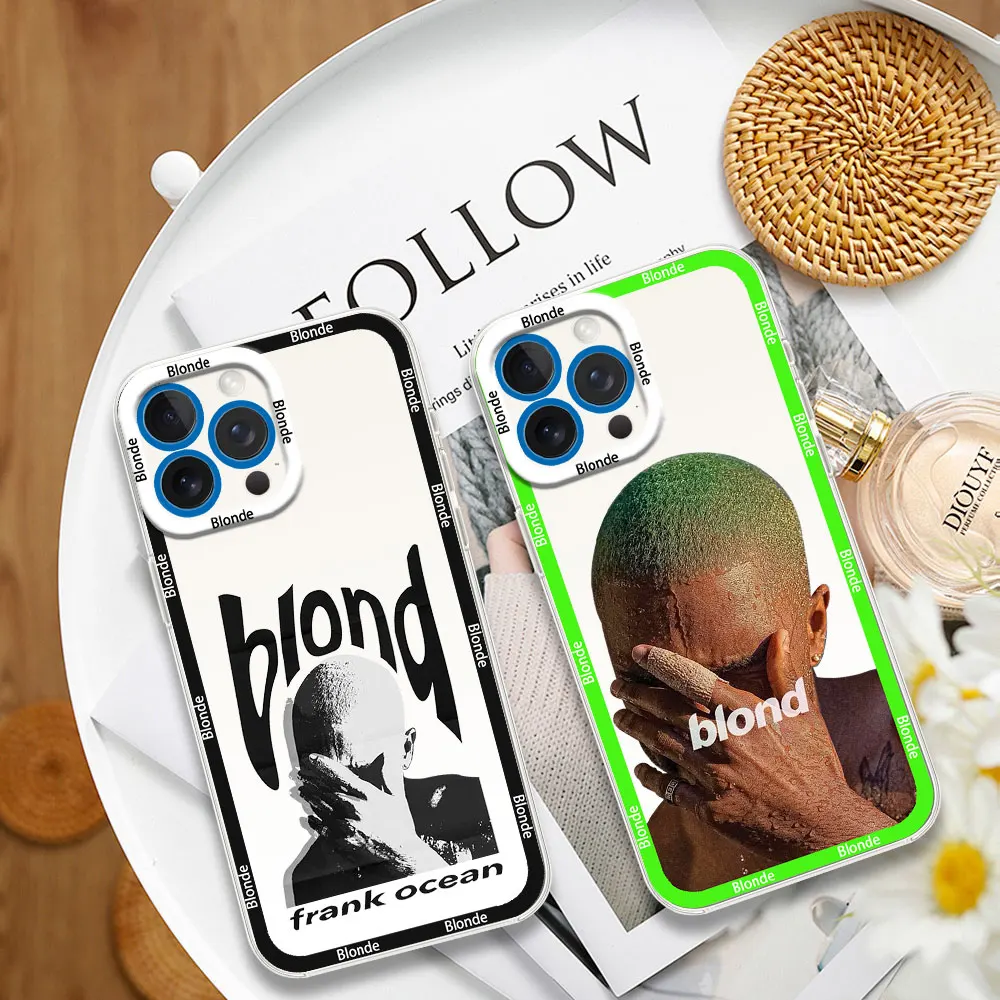 Frank Blonde Oceans Phone Case for iPhone 12 11 13 14 15 16 Max Pro Plus Transparent Bezel Shell