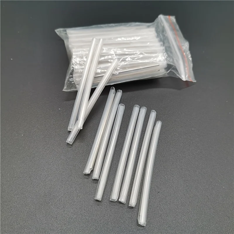 100pcs 6cm optical fiber hot melt tube Single-core optical fiber Heat shrink tube Optical tube Hot melt tube Indiameter 1.5mm