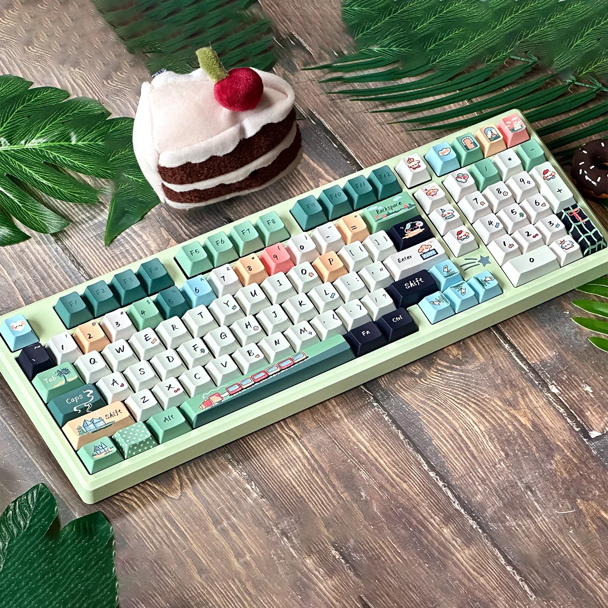 

Весенняя прогулка Xiaowang, механическая клавиатура, зеленый, полный набор, PBT, горячая сублимация, оригинальная заводская высота, стреляющая магнитная сокира