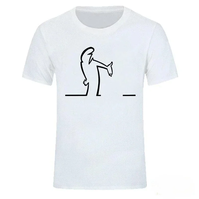 New Balum La Linea Funny Graphic Short Sleeved Round Neck Y2k Tshirt Men Clothing New in Top & Tees Mens T-Shirt Camisetas