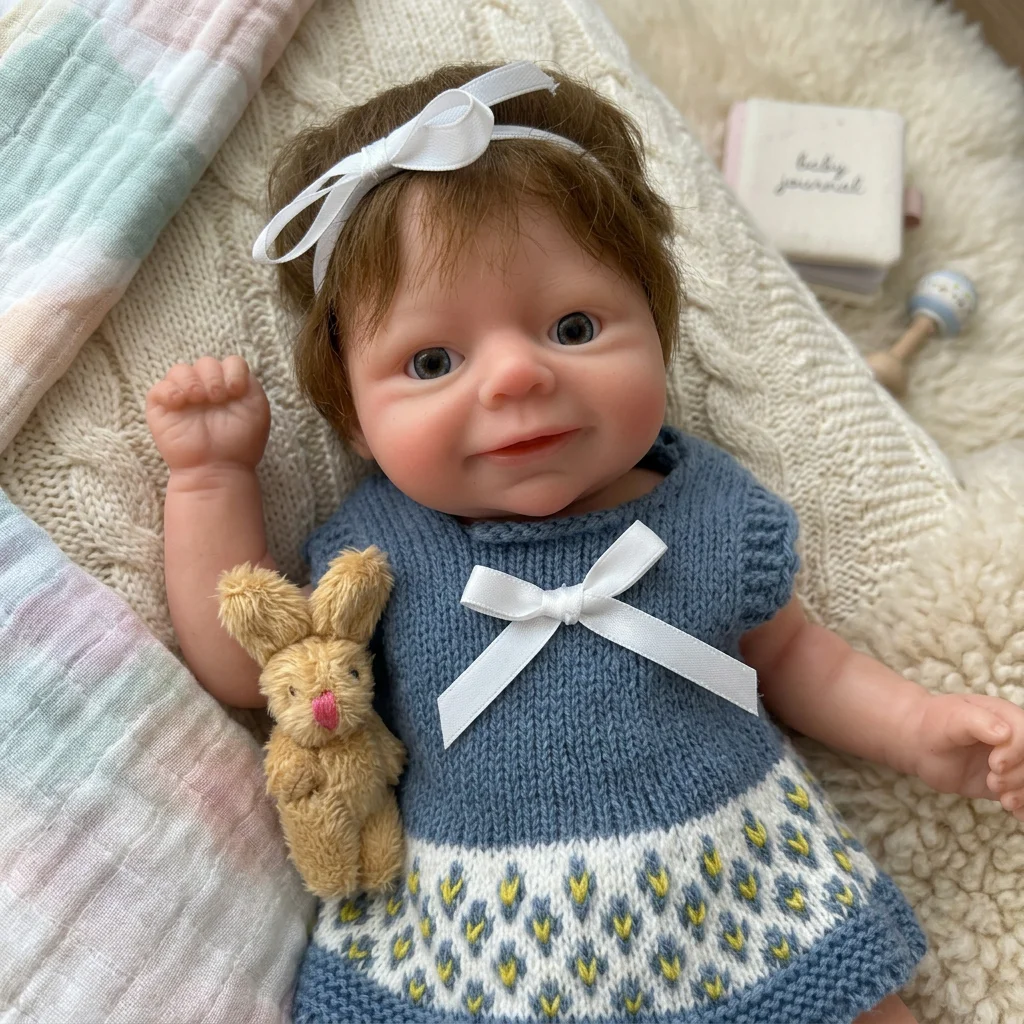 10 Inch Full Body Silicone Reborn Doll Rooted Hair Design Lifelike Hand Painted Waterproof Collectible for Holiday Gifts