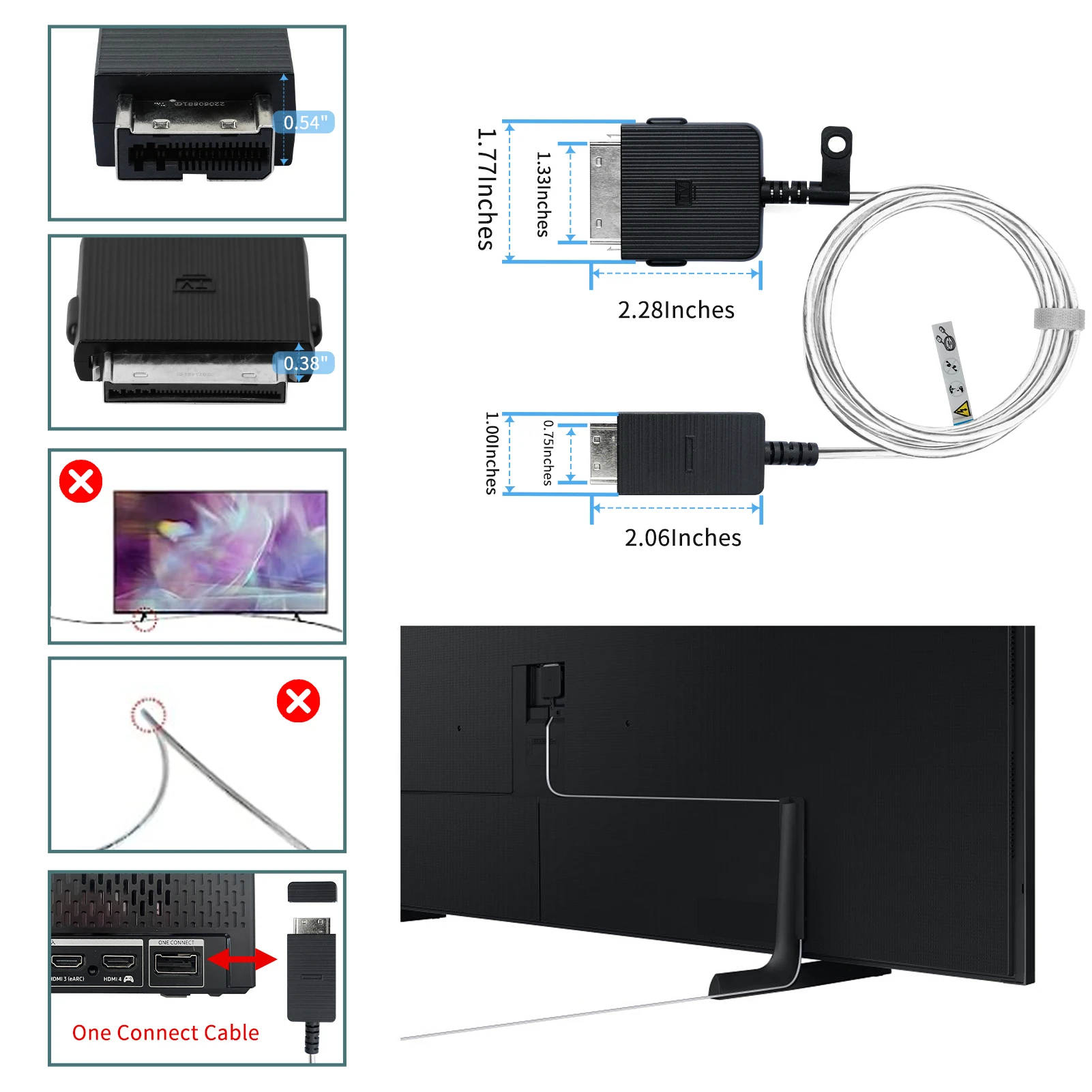 BN39-02470A Cabo de conexão, para TV QLED e Framework, QN49LS03RAF, QN50LS03TAF, QN55LS03RAF, QN65LS03RAF, QN75LS03TAF, 5m, 16 pés, Novo