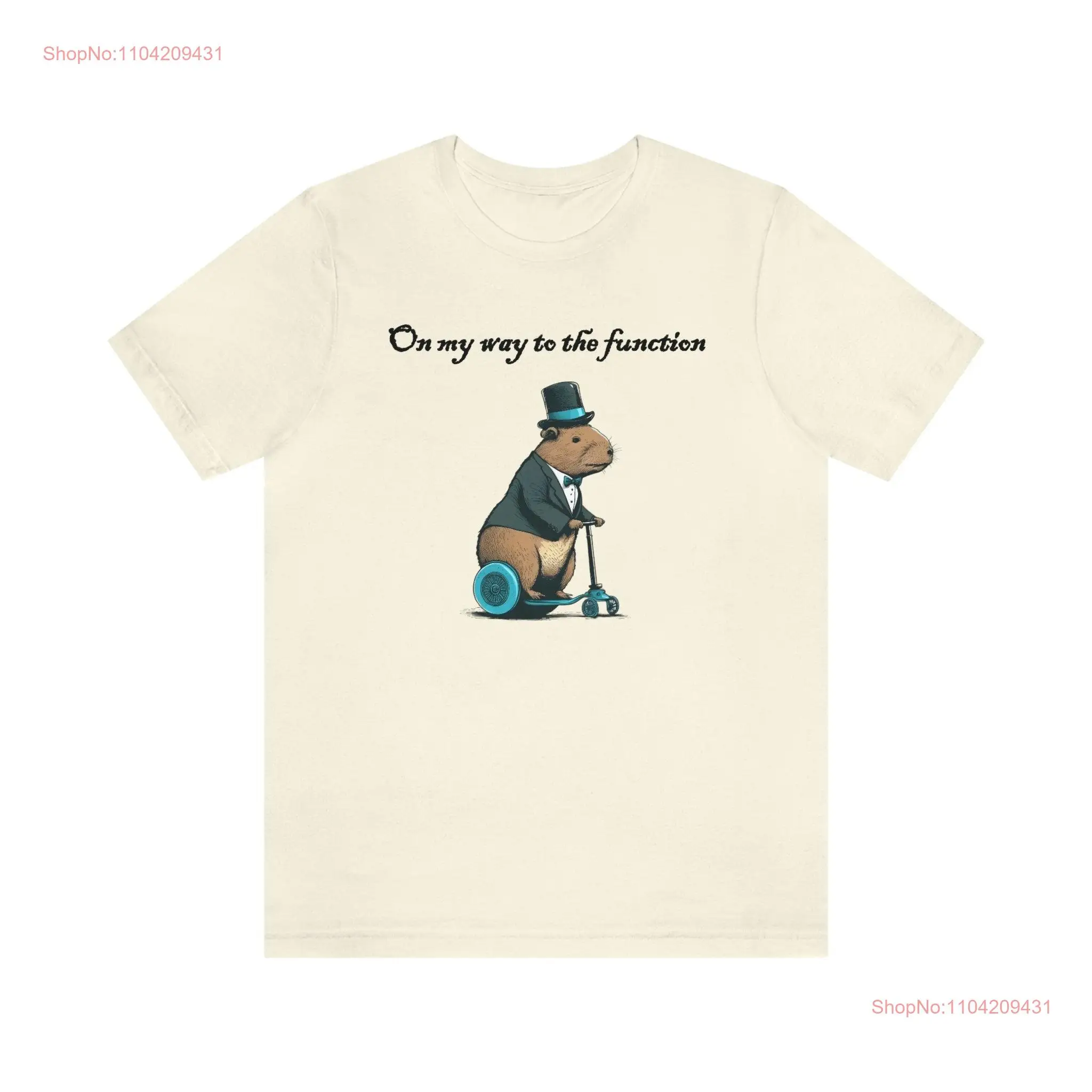 Capybara on a Scooter my way to the function T Shirt funny meme long or short sleeves