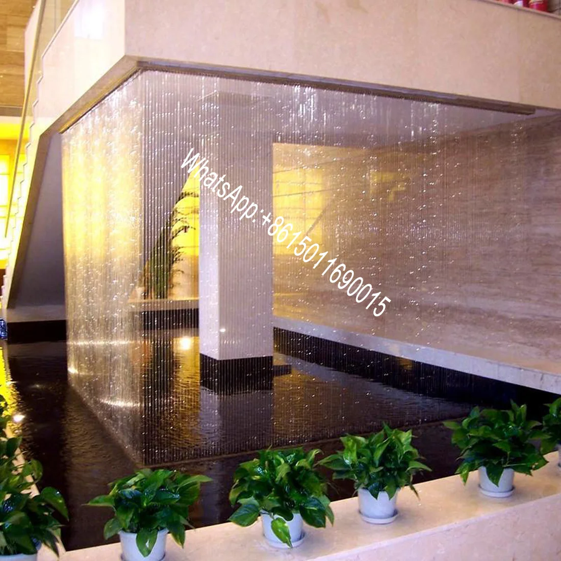 Outdoor drawing water curtain digital water curtain wall flowing water waterfall landscape fountain rain curtain customization