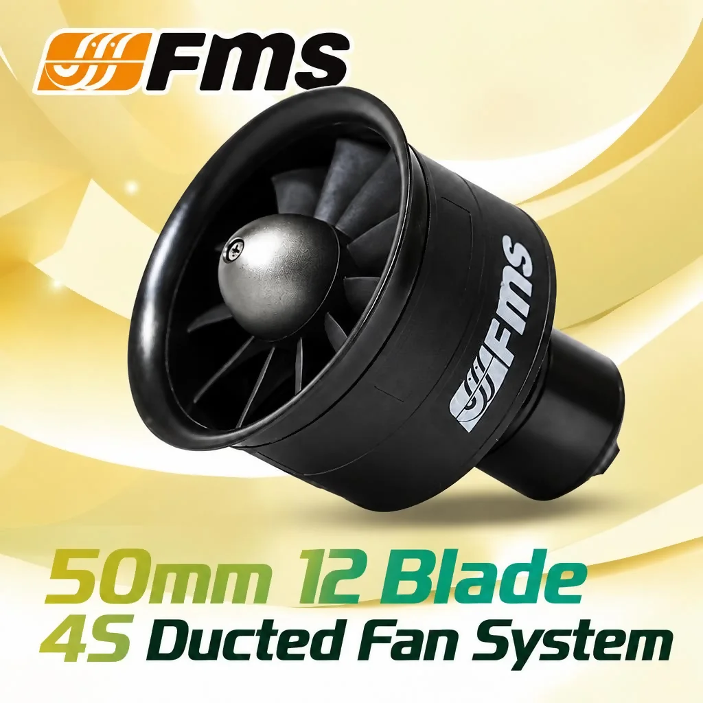 FMS New 50mm 4S Ducted Fan EDF Unit 12 Blade With 2627 KV4500 motor (Optional) For RC Airplane Model Plane Jet Parts Accessories