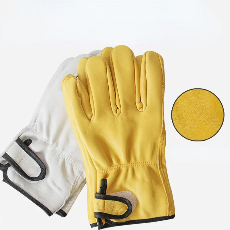 Work Gloves Wholesale Sheepskin Sports Safety Protective Gloves Anti Scald Wear-resistant Driving Grinding Welding