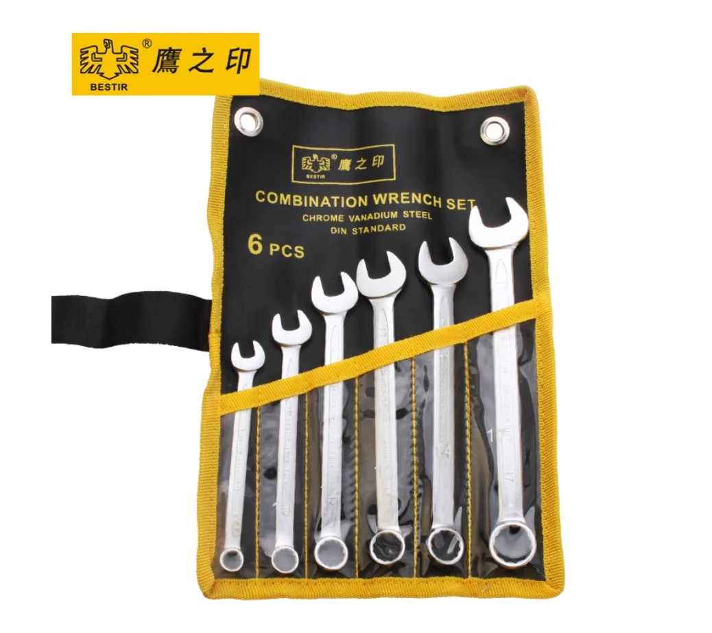 BESTIR tool Matte surface combination spanner wrench set CHROME VANADIUM steel 8-17mm 10-19mm 8-22mm 8-24mm 6-32mm car tool