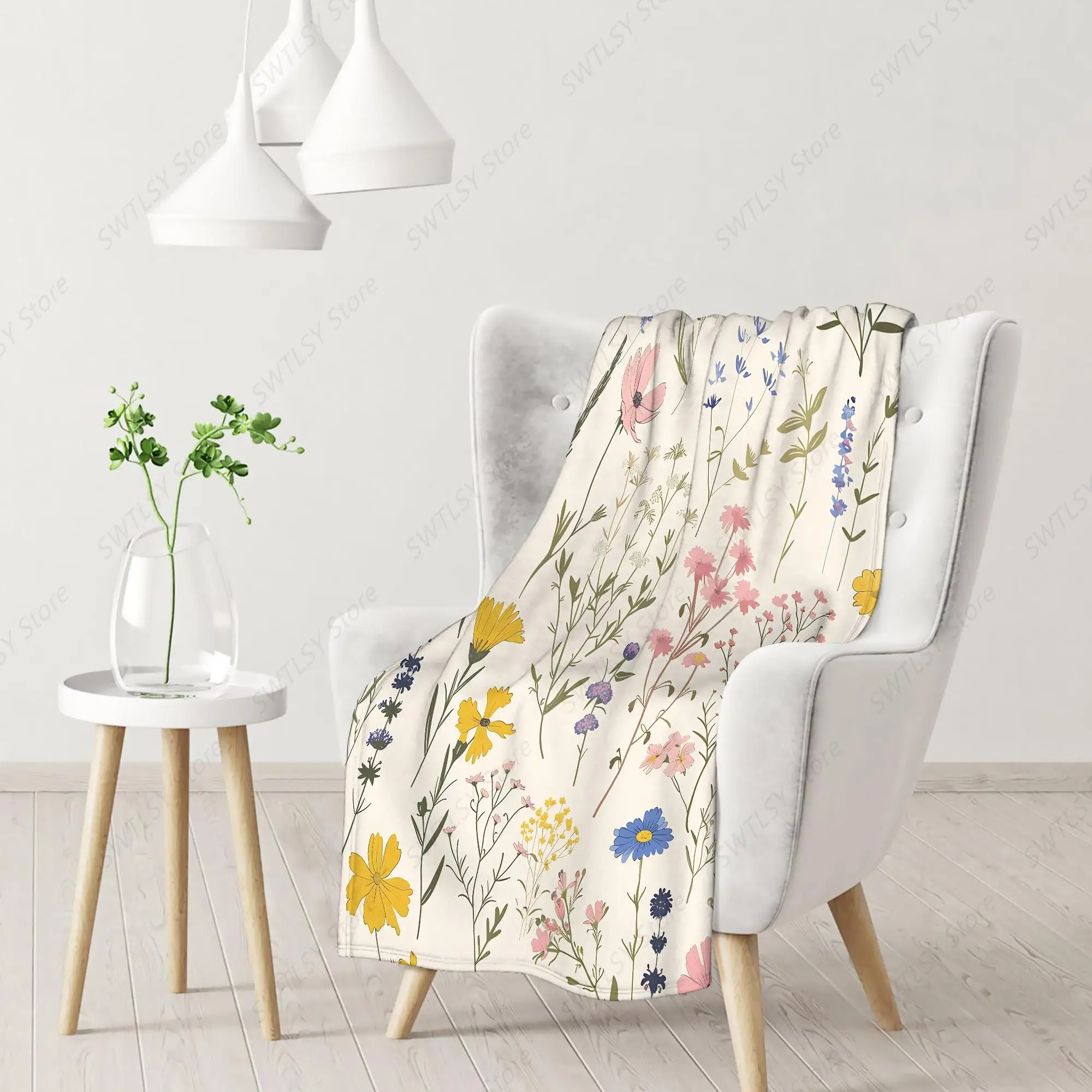 

Vintage Wildflower Blanket Gfits for Women Men Kids Garden Floral Throw Blankets Soft Lightweight for Home Decor Couch Bed Sofa