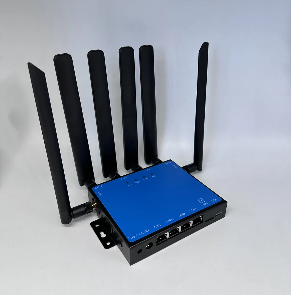 

Factory Sale Blue HOME OUTDOOR 5G LTE Router Sim Card 4G 5G WiFi Wireless Modem CPE QOS/VPN/SDK Firewall WEP Encryption