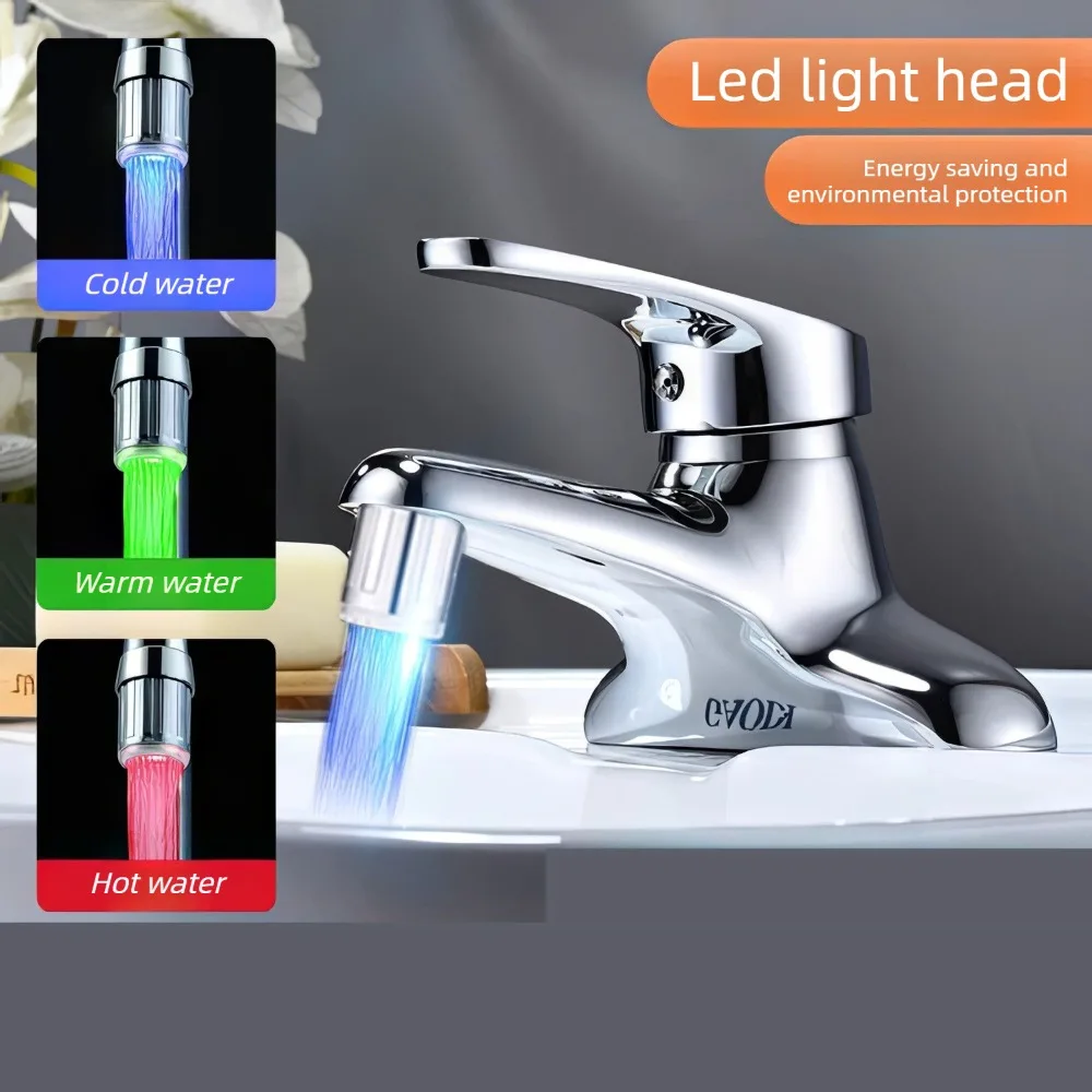 

LED Faucet Head Aerator Automatic 3-Color Glow Water Saving Tap Nozzle for Kitchen Bathroom Home Easy Installation Use