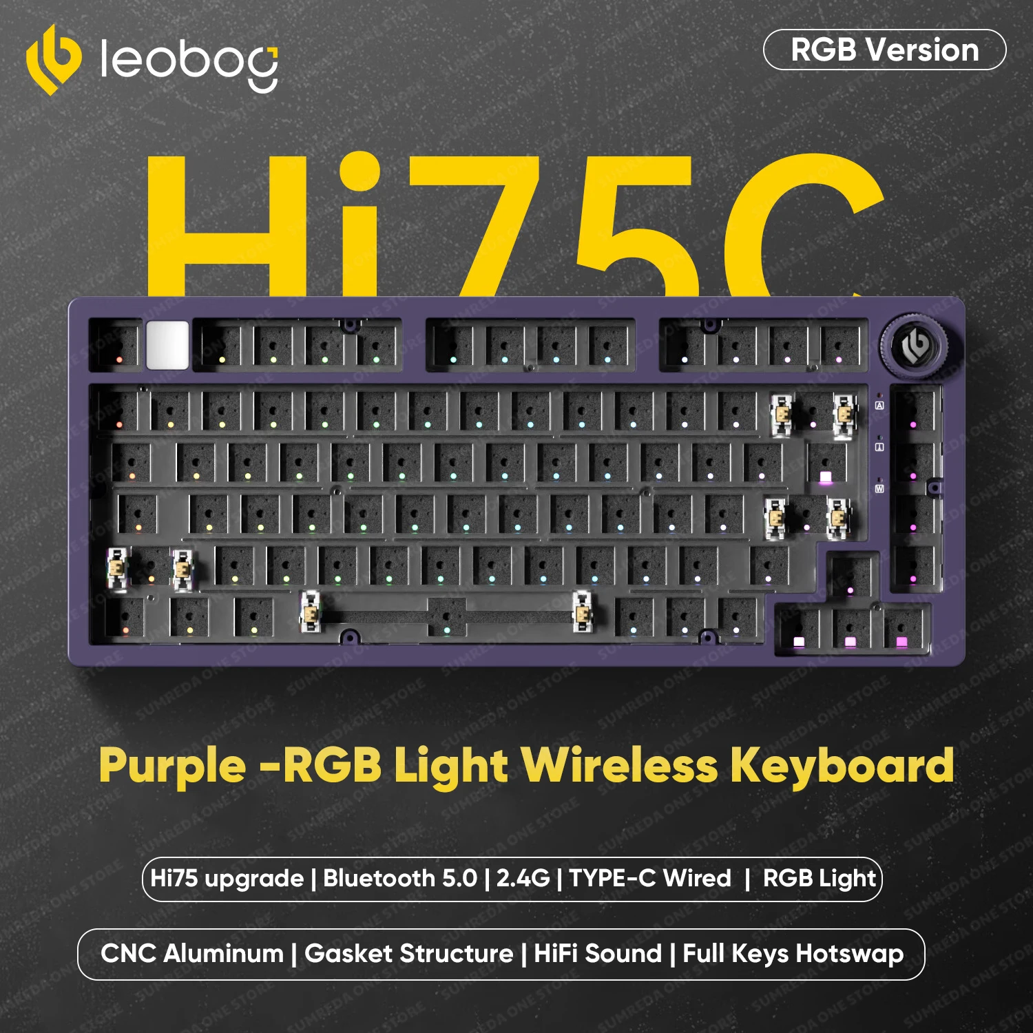 Leobog Hi75C Hi75 Hi75C Pro Aluminium Draadloos Aangepast Mechanisch Toetsenbord Kit Gaming Bluetooth 2.4G Bedraad Hotswap Gamer Toetsenbord