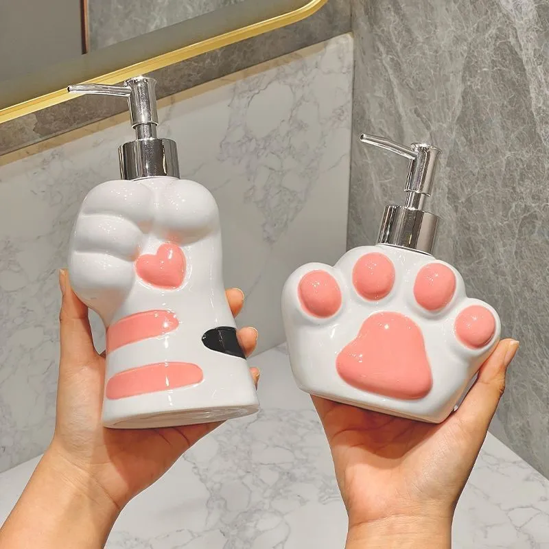 Creative Ceramic Hand Sanitizer Bottles Bathroom Shower Gel Hand Dishwashing Essence Cute Empty Separate Press Bottles ZE259