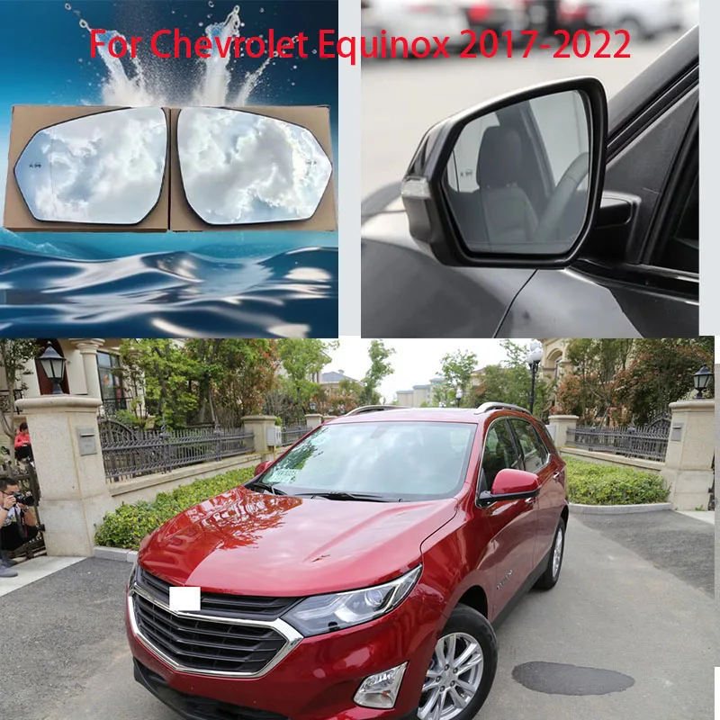 

For Chevrolet Equinox 2017-2022 Side Mirrors Lens Door Wing Rear View Mirror White Glass with Heating Blind Spot