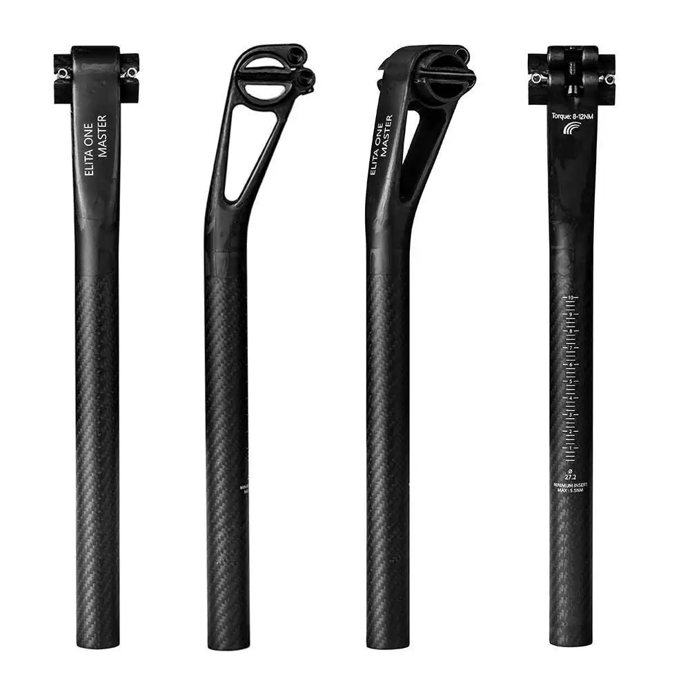 Elitaone Carbon Fahrrad Sattelstütze Setback 5/25mm MTB/Rennrad Halbschale Kompatibel mit Carbon Schienen Sattel – Detail 3