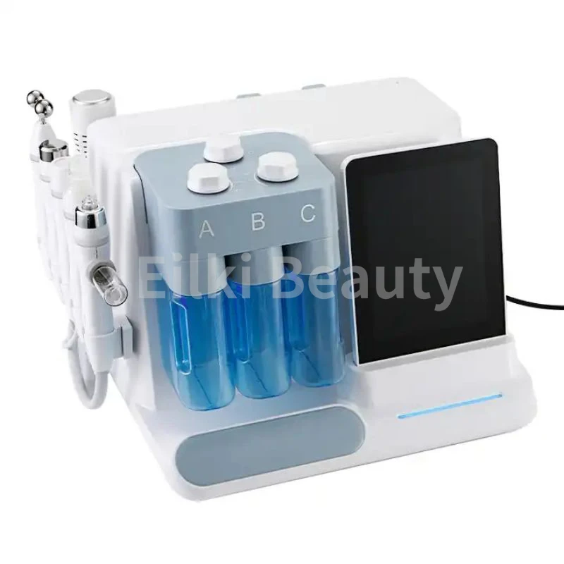 Portable 8 In 1 Hydra Dermabrasion Spa Machine Deep Skin Cleaning Wrinkle Acne Treatment Salon Equipment With Skin Analysis