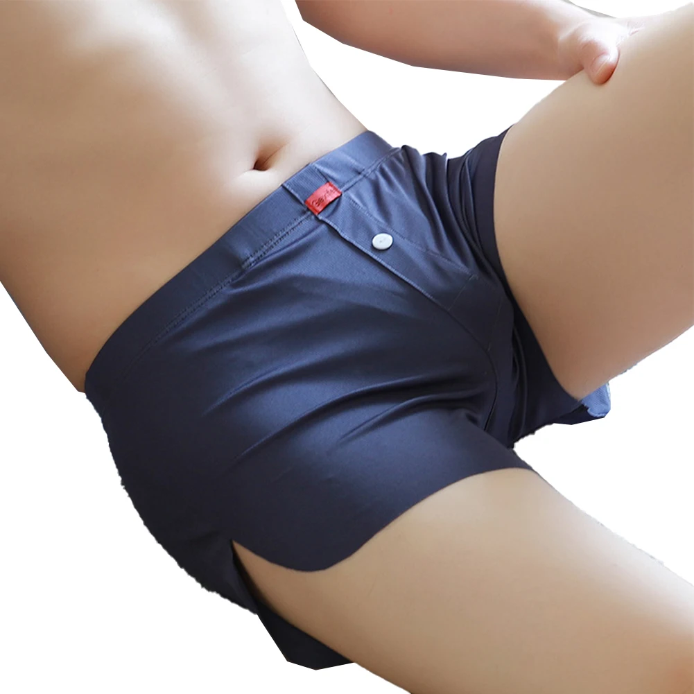 Men Trunks Summer Mesh Breathable Underwear Ice Silkshorts Panties Underpants Arrow Pants Bulge Pouchs