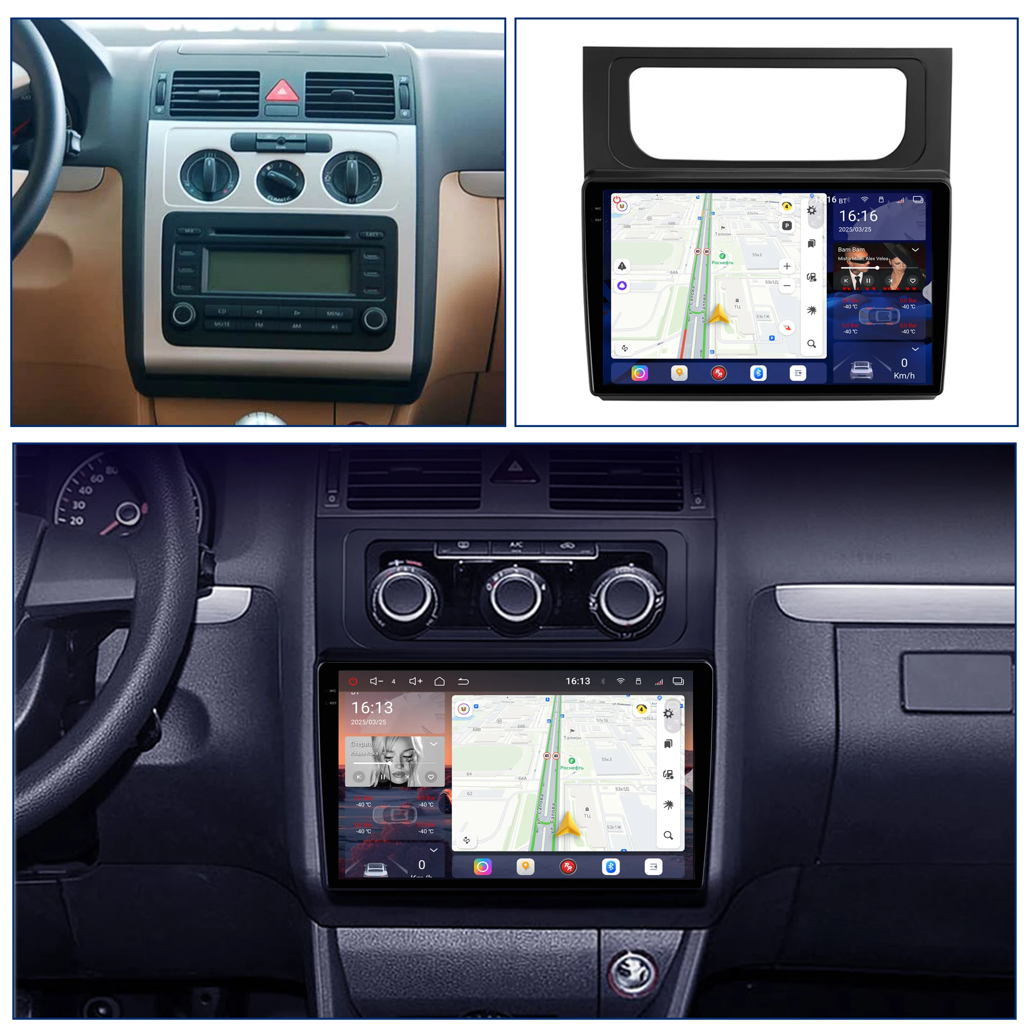 Redpower Crystal Sound 850 Pro Max  Android Car Radio Player Screen for Volkswagen Touran 2010 - 2015 CarPlay Bluetooth Hi-Fi