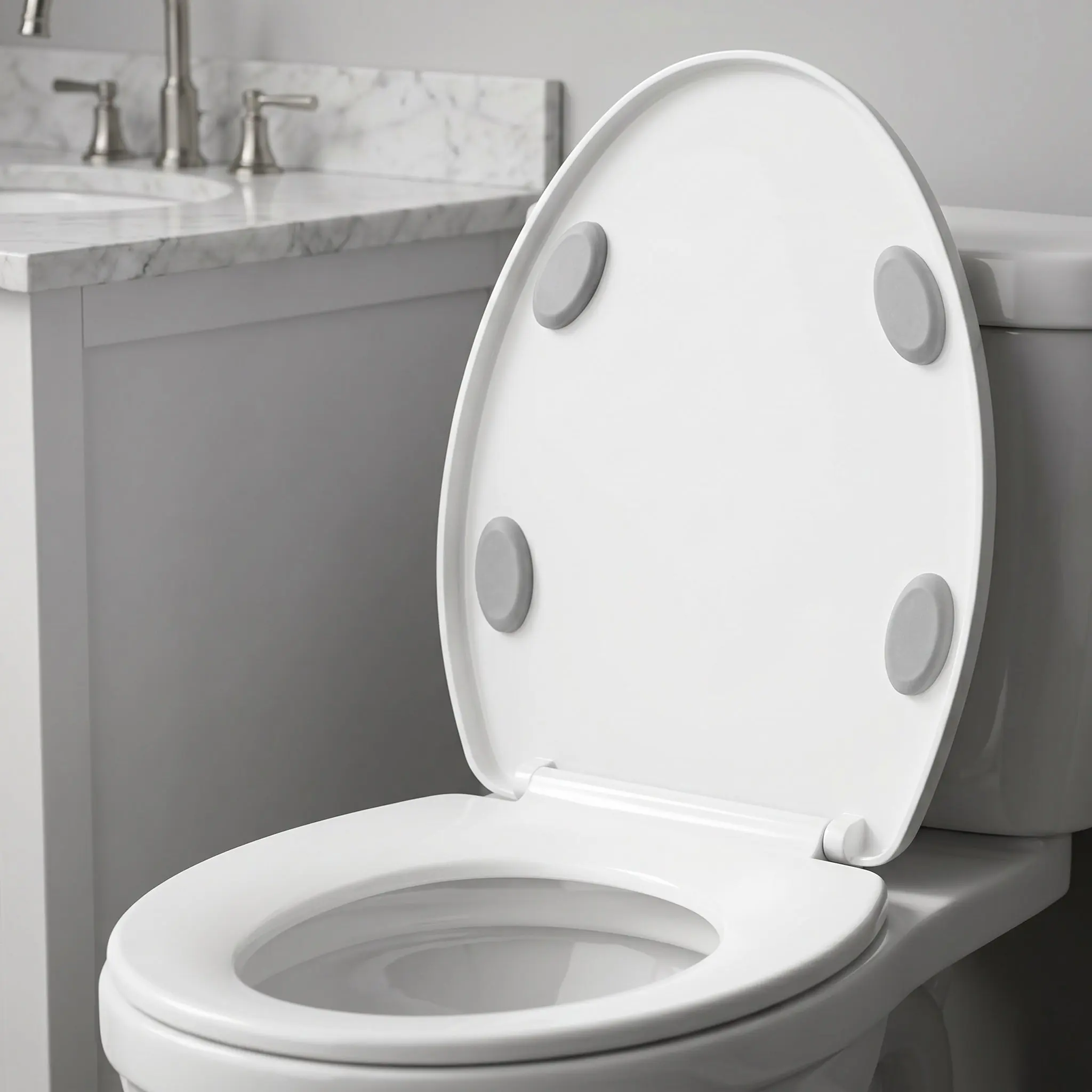 4Pcs Toilet Seat Bumpers Non-Slip Buffer Pads for Angled Lid Quiet Toilet Seat Spacers Replacement Parts for Bathroom Bidet