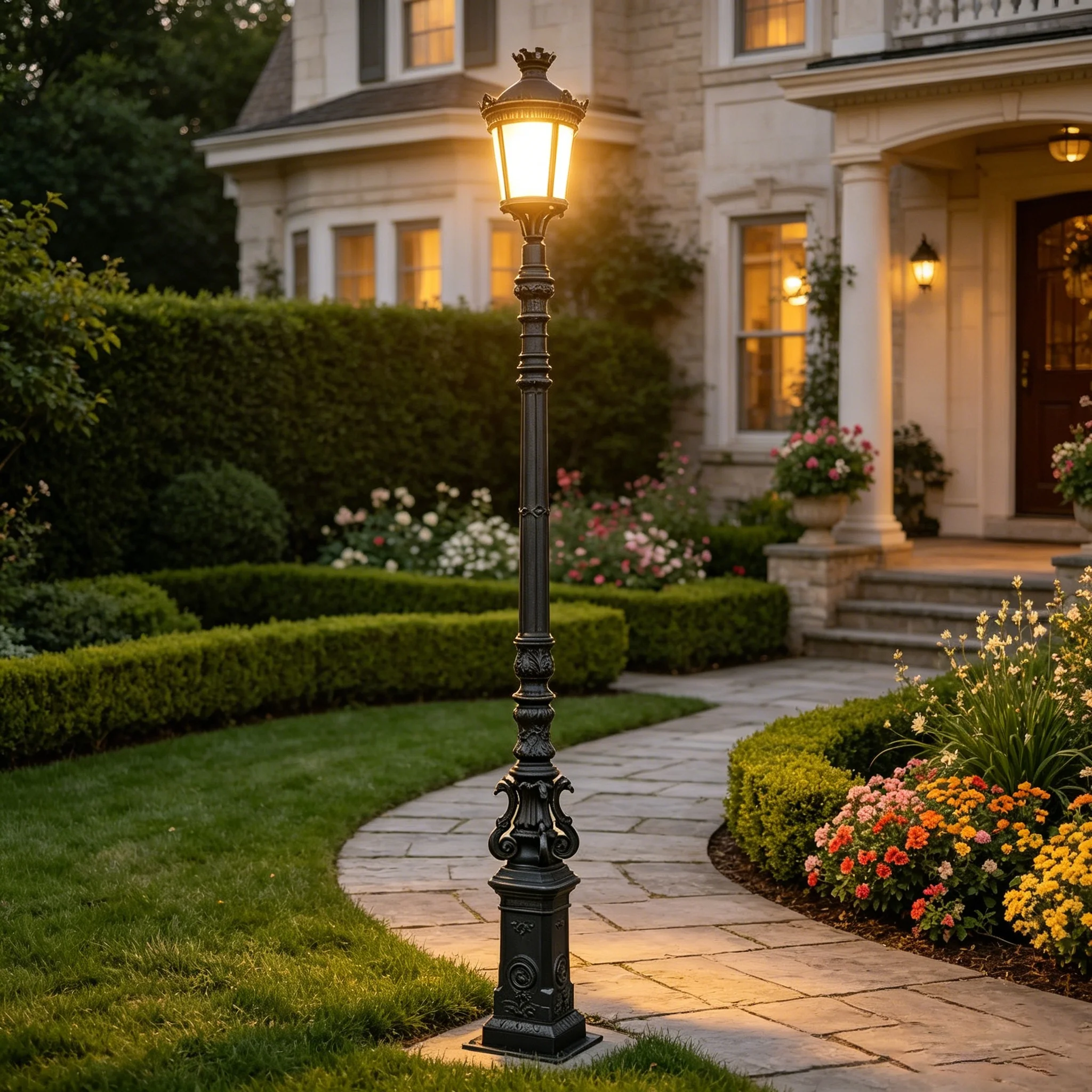 European Retro Style Outdoor Waterproof LED Courtyard Light IP65 Electric Landscape Garden Decoration Lighting