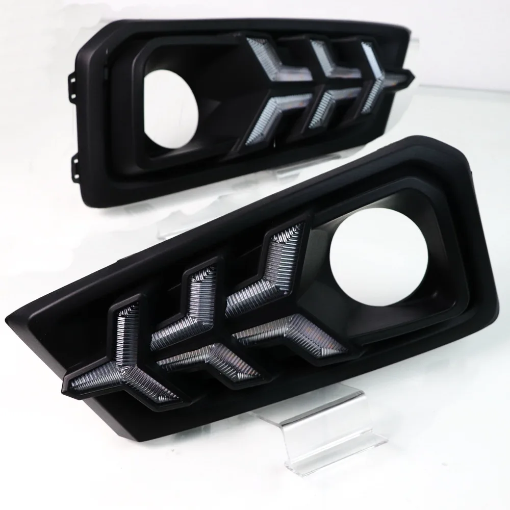 

July King Car Daytime Running Lights Compatible for Honda Amaze 2018+, 6000K LED DRL + Streamer Yellow Turn Signals