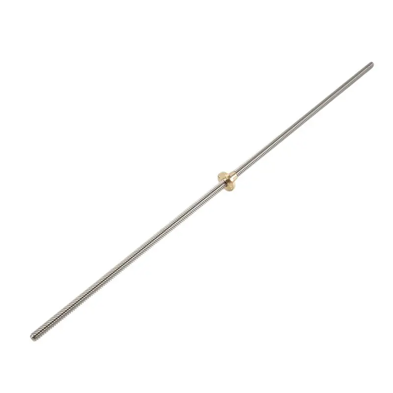 AEE8-500Mm T8 Lead Screw And Brass Nut (Acme Thread, 2Mm Pitch, 4 Starts, 8Mm Lead) For 3D Printer Z Axis